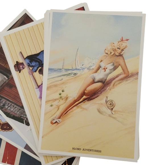 42 Lantern Press Postcards Union Jack Washington King Crab Vtg Art Beach Pinup - Picture 6 of 7